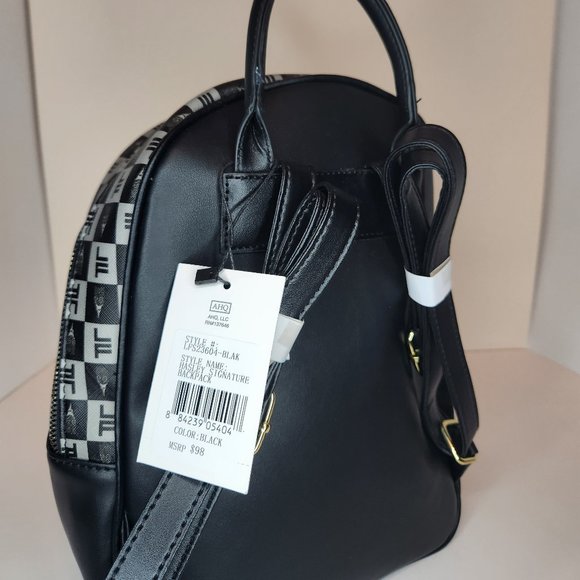 London Fog Hasley Signature Backpack, Black/Gray - Medium Size, NWT main image 8